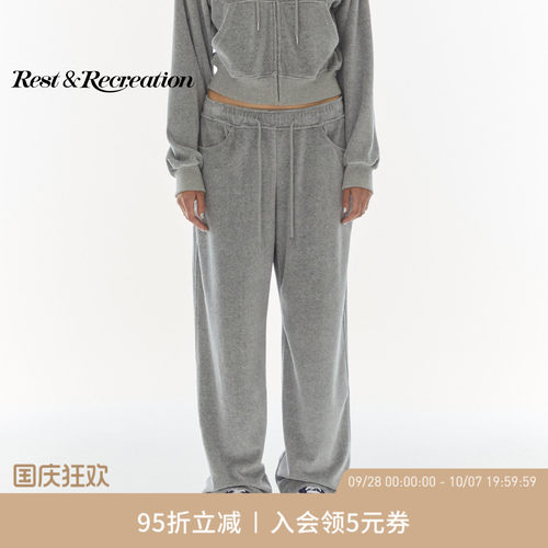 RR抽绳垂感天鹅绒裤男女款