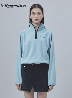 RestandRecreation官方2025RR秋冬新款摇粒绒立领套头长袖卫衣女