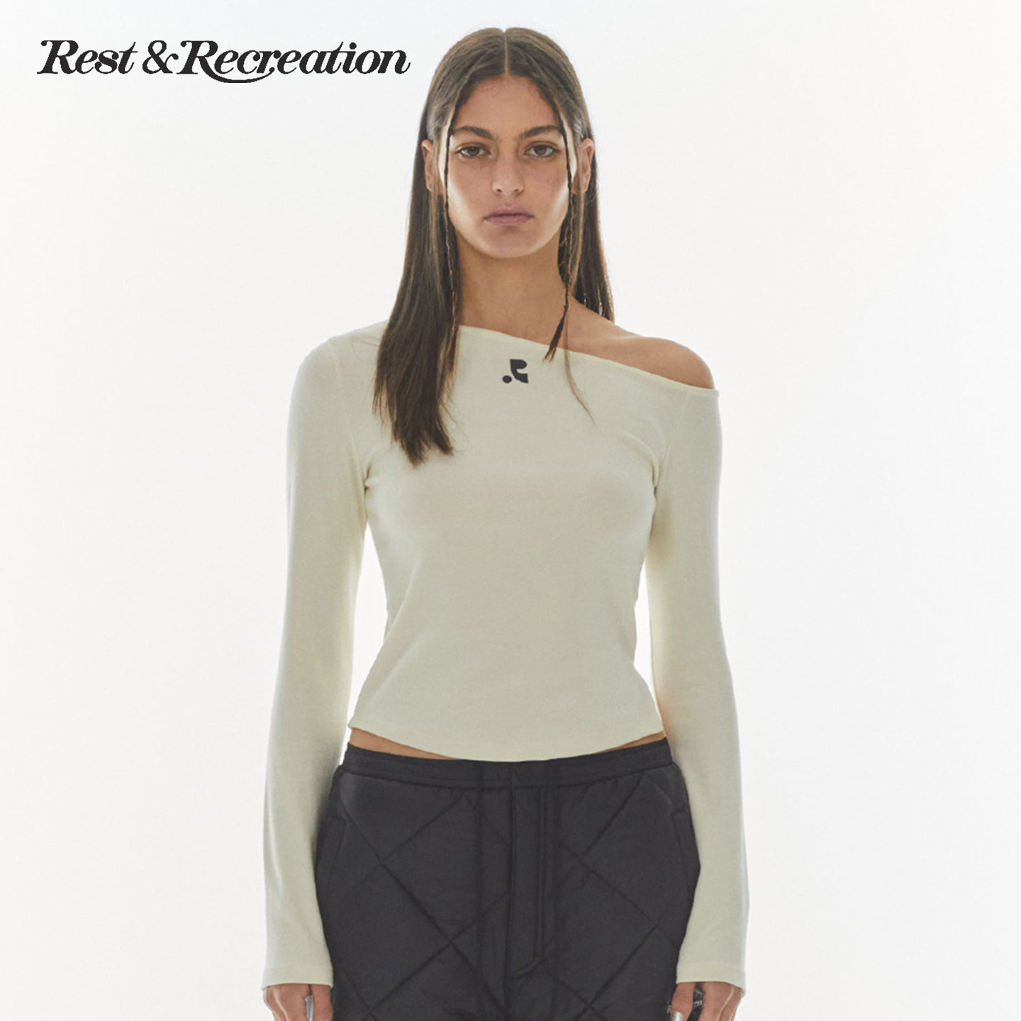 RestandRecreation斜肩长袖T恤女