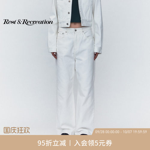 RestandRecreation字母牛仔裤