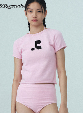 RestandRecreation官方插肩袖针织短款T恤2025新款RRlogo短袖上衣