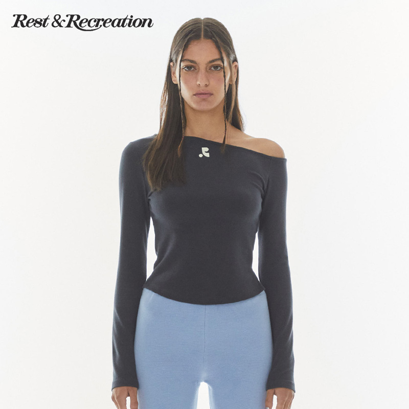 RestandRecreation斜肩长袖T恤女