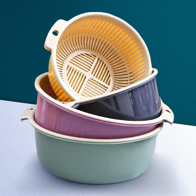 双层洗菜盆塑料沥水篮子