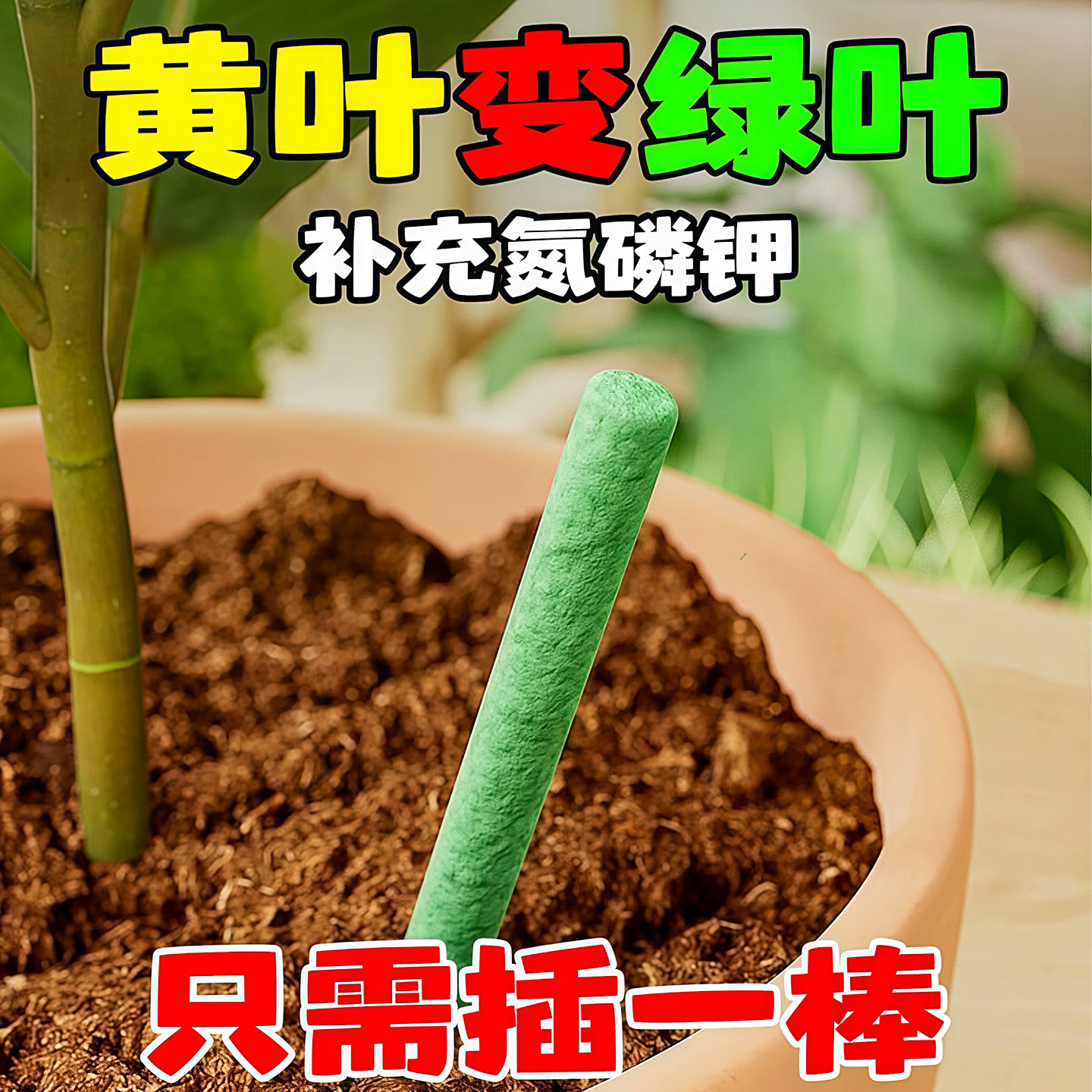 三色植物营养棒缓释棒盆栽花卉多肉通用型缓释营养棒养花肥急救棒