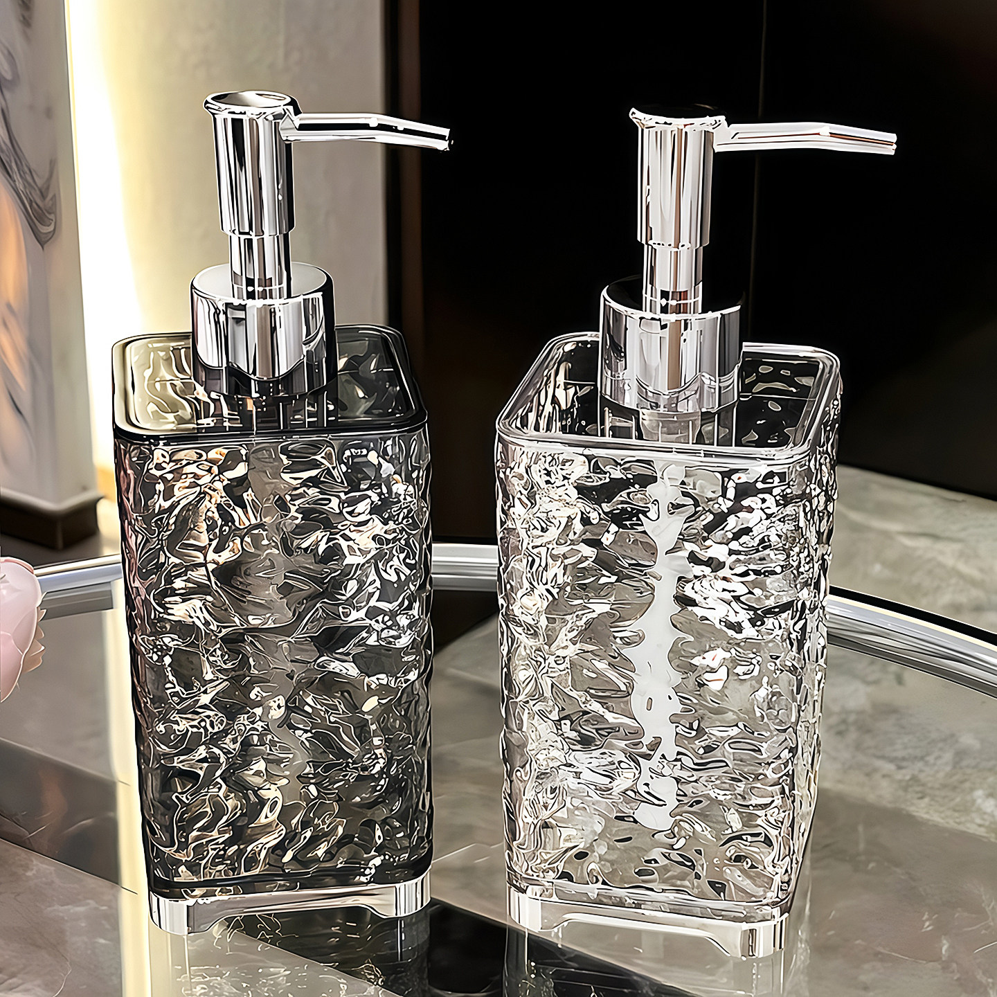 轻奢分装洗手液瓶子高颜值酒店浴室沐浴露洗发水分装瓶按压瓶空瓶