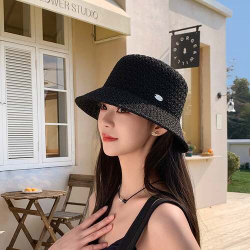 时尚百搭高品质渔夫帽子女款夏季户外出行显脸小太阳帽遮阳防晒帽
