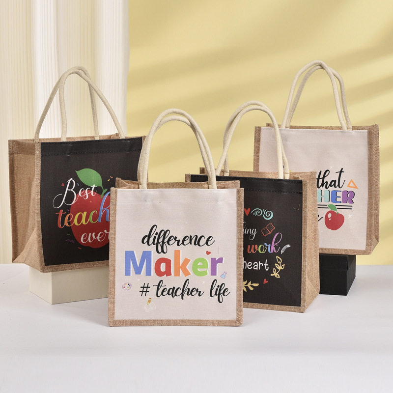 定制帆布拼接麻布袋帆布仿麻袋亚麻手提袋棉麻帆布袋