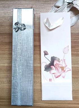 桃木簪子包装袋复古中国风长条盒子礼品包装袋适用于发簪项链礼盒