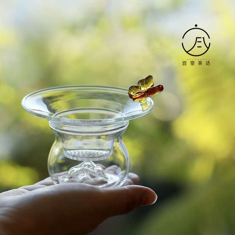 宜室茶话耐热玻璃茶漏茶滤创意茶叶过滤网茶隔漏斗茶具配件滤茶器