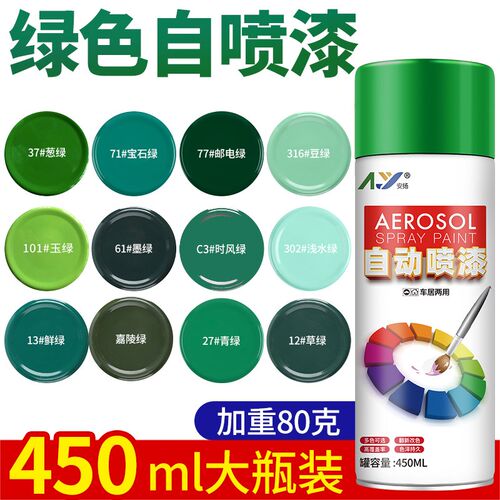 绿色喷漆罐手摇喷漆n金属防锈家俱木器漆汽车涂鸦墙面自动喷漆油