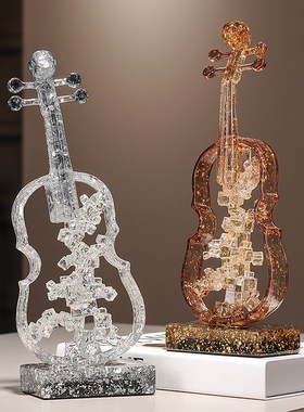 高级感小提琴艺术摆件轻奢高档客厅入户J玄关壁龛电视柜酒柜装饰