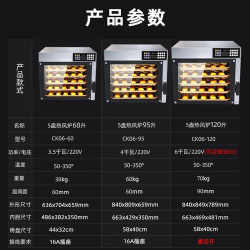 热风炉烤箱商用大容量电烤箱烘焙面包蛋糕大型多功T能电烤炉带喷