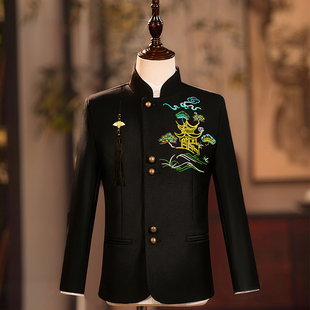 主持人新中式 国风儿童中山装 诗歌朗诵合唱晚会演出服 套装 男童西装