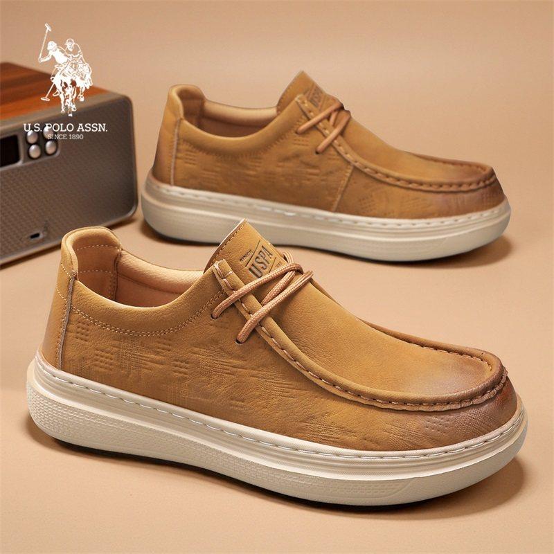 U.S.POLO.ASSN.男鞋夏季透气新款潮百搭休闲皮鞋高端男士工装板鞋
