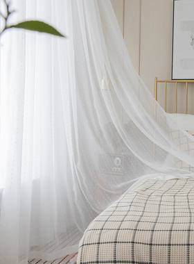 客厅卧室飘c窗阳台白纱纱帘2021年新款透光不透人白色窗纱窗帘纱