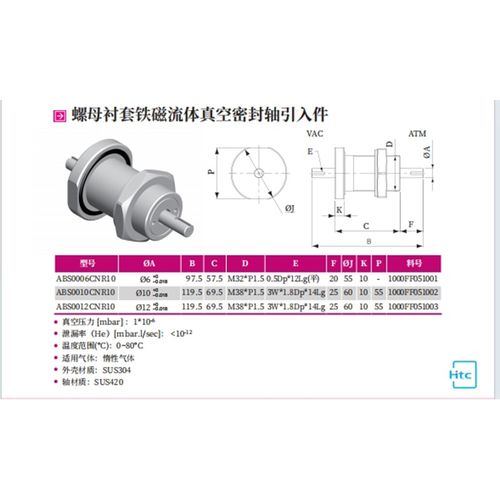 磁流体引入法兰安装实心轴机w头安装实心单轴无法兰铁磁流体引入