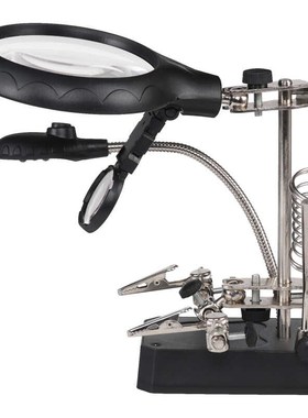 高清台式放大镜手机维修带LEDz灯线路板钟表焊接辅助夹具工作台Pc