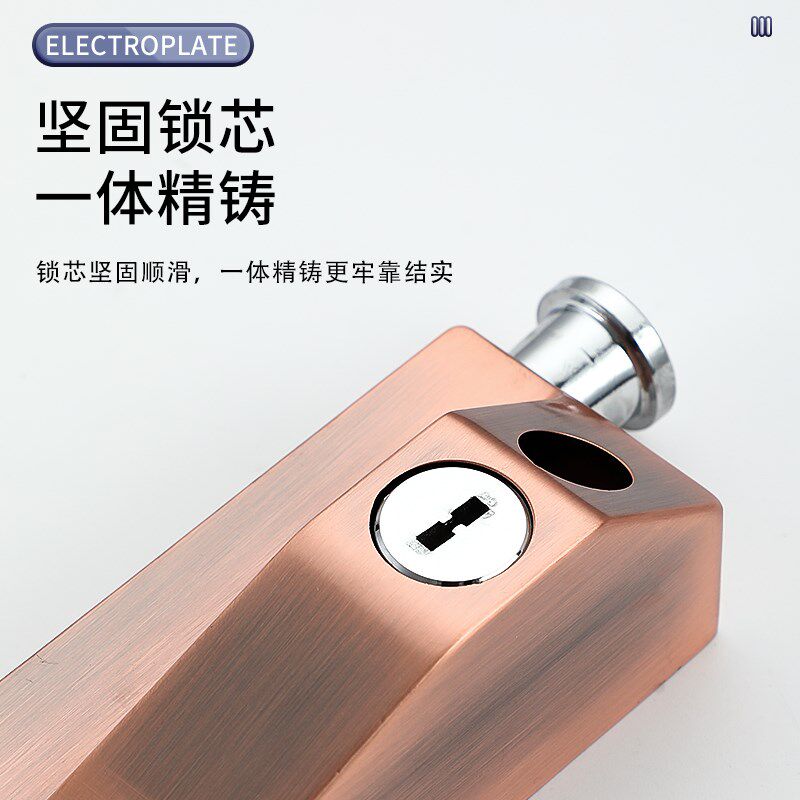 旋转门地插锁f地插销有框玻璃门锁明装木门铝合金门地锁弹簧落地