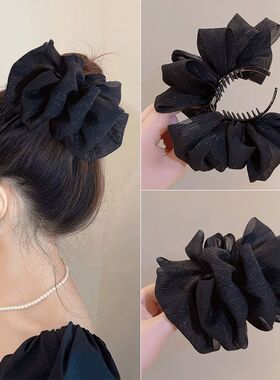 五一高级感丸子头泡泡蝴蝶结新款抓夹女盘发固定神器高马尾发