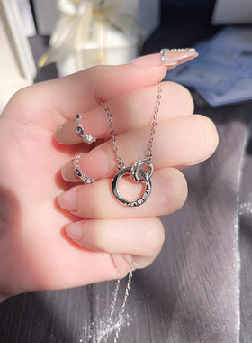 KiUJK足银莫比乌斯环锁骨链