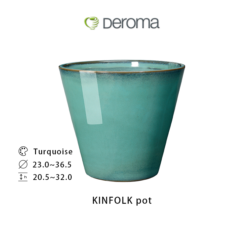 多彩釉面高级感花盆百搭