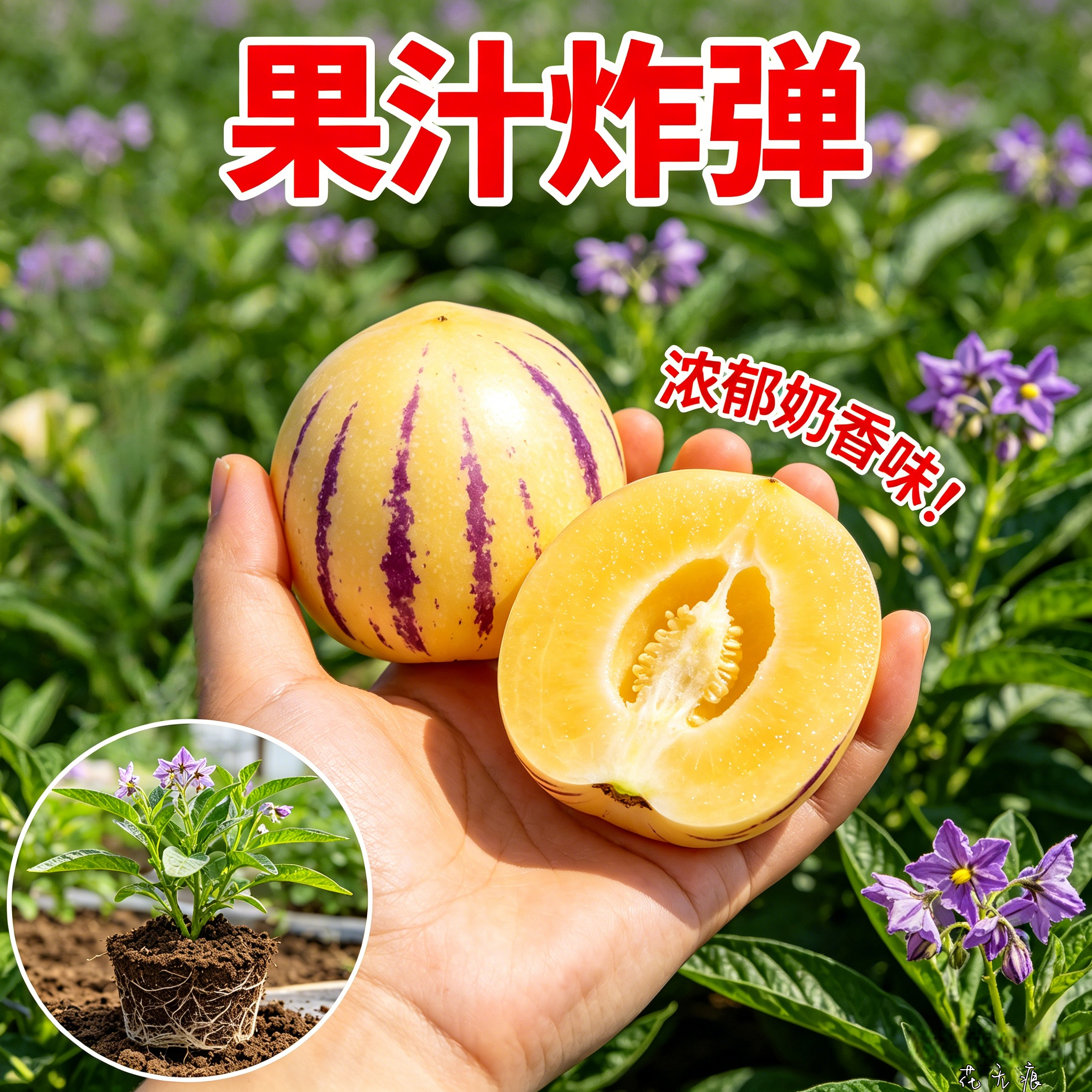 奶香人参果秧苗带土球果汁炸弹正宗圆果人生果长寿果种子四季盆栽