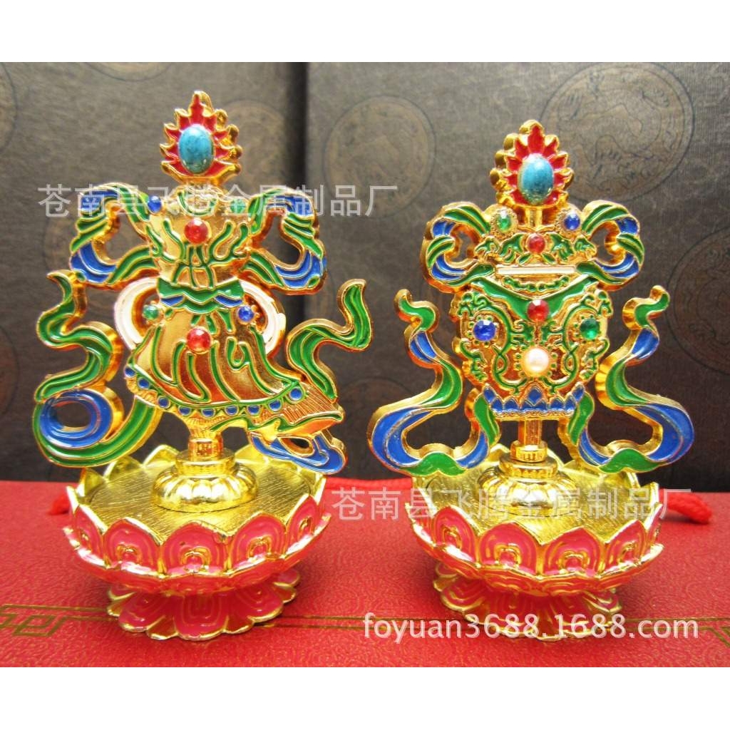 纯铜鎏金  具摆设 供具吉祥八宝 八吉祥摆件