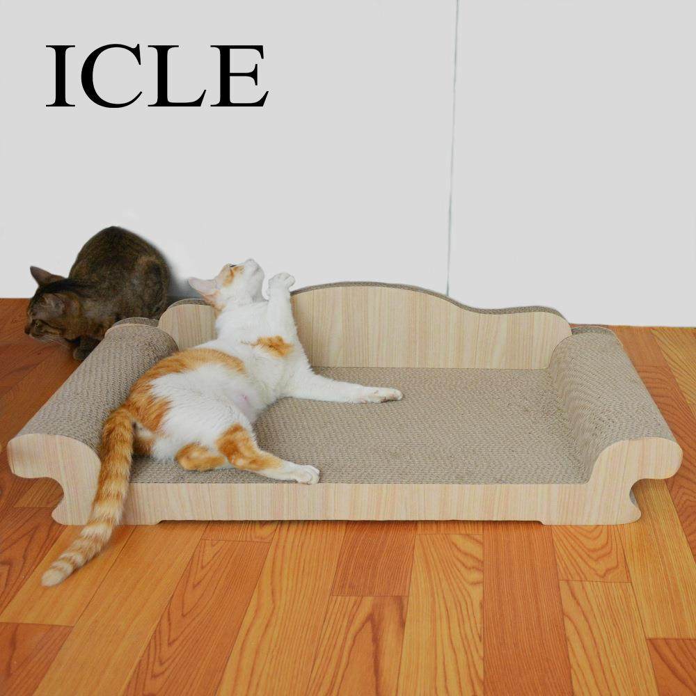 瓦楞纸猫抓板-猫窝猫床-群猫大肥猫特大特宽柏木浅木纹色贵妃沙发