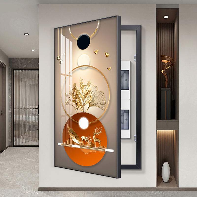 大尺寸电表箱装饰画免打孔轻奢入户玄关画挂画开关电闸遮挡箱过道