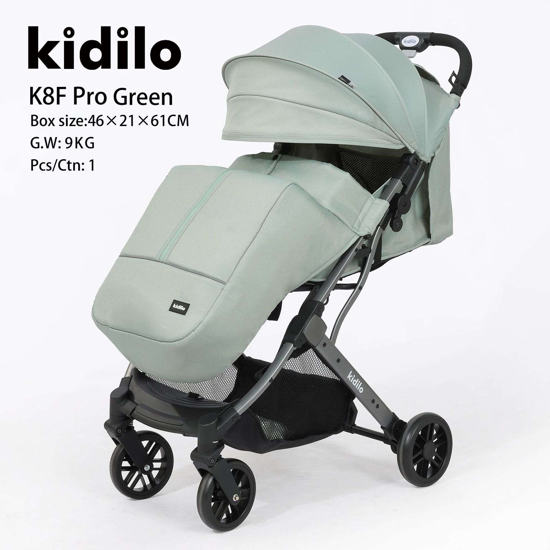 kidilo婴儿推车高景观可坐躺双向手推车多功能四轮避震