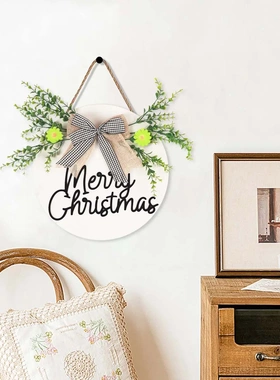 圣诞门挂件场景装饰体3d字母结绿色植物装饰花环