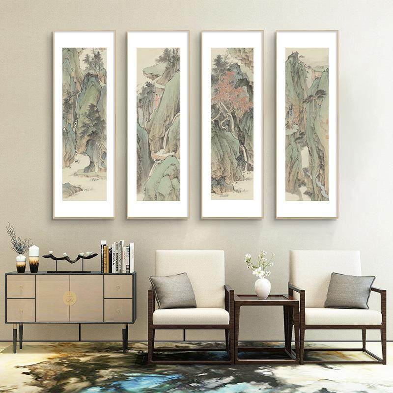 松云幽壑玄关走廊挂画新中式客厅竖版长条山水画沙发墙壁装饰画,机械设备,其他机械设备,淘宝优惠券,粉丝福利购,淘宝优惠卷