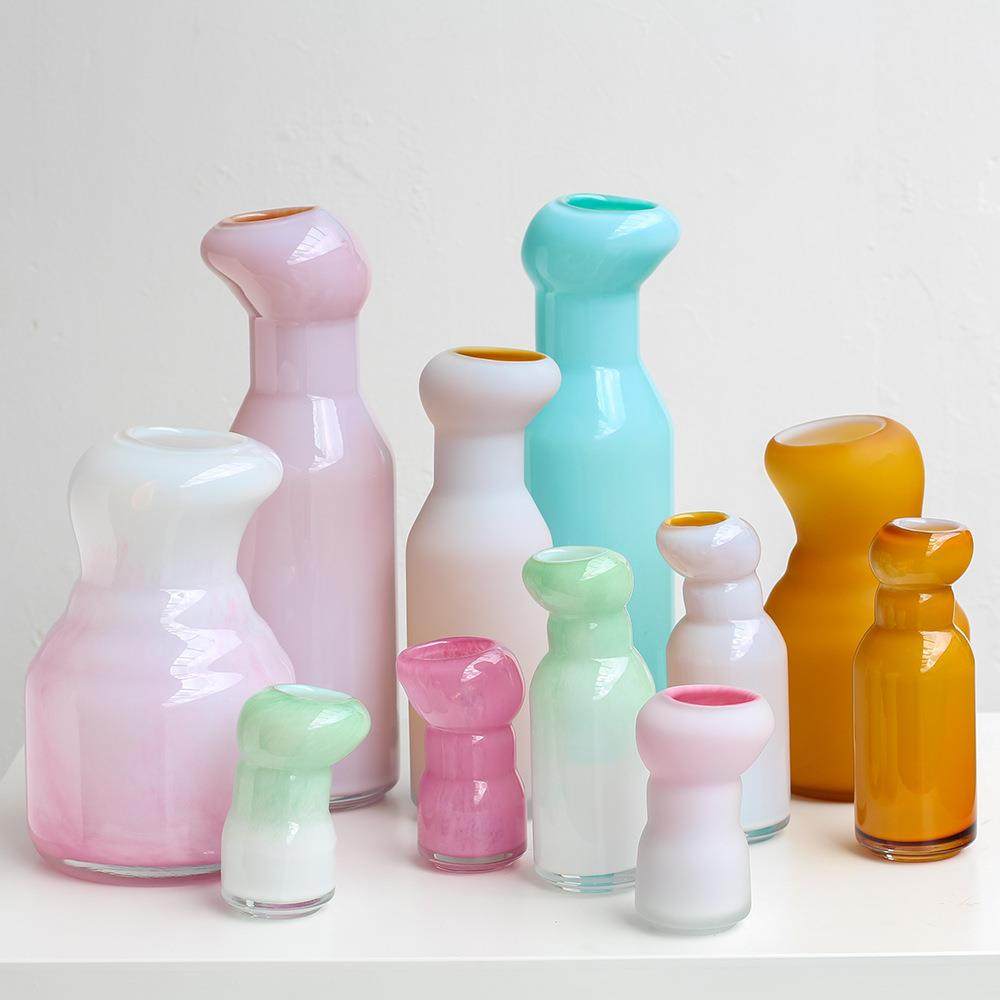 现代北欧小清新双色渐变小口手工玻璃花瓶餐桌客厅桌面家居装饰品,机械设备,其他机械设备,淘宝优惠券,粉丝福利购,淘宝优惠卷