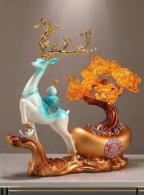 新中式称心如意鹿装饰布置用品客厅电视柜桌面上摆件乔迁新居礼品