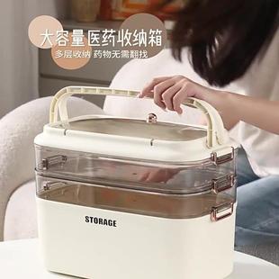 大号便携多层分格家用医药箱药品分类收纳箱急救药箱子 药箱家庭装