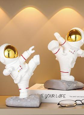 创意宇航员太空人摆件书房书柜书靠客厅办公室书档书立轻奢装饰品