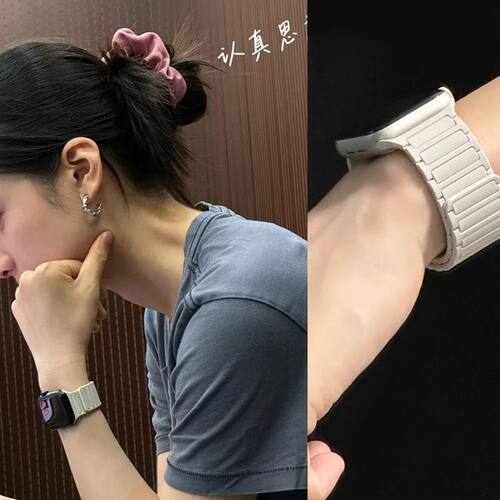 适用s11苹果S9iwatch10表带applewatch9磁吸S10硅胶S8腕带Ultra