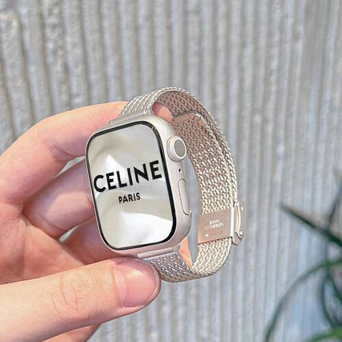 适用AppleWatchS11麦穗表带卡扣苹果手表S10腕带s9金属8高级感7/6