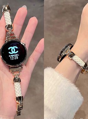 适用于华为手表gt5/3pro菱格编绳皮质表带新款watch43pro金属扣