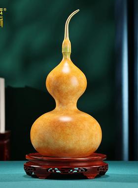 沙金色黄铜葫芦摆件光面家居客厅玄关办公室装饰品开业乔迁礼品