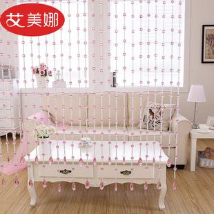 饰帘 水晶珠帘隔断帘免打孔客厅卧室门对门玄关隔断水晶门帘家用装