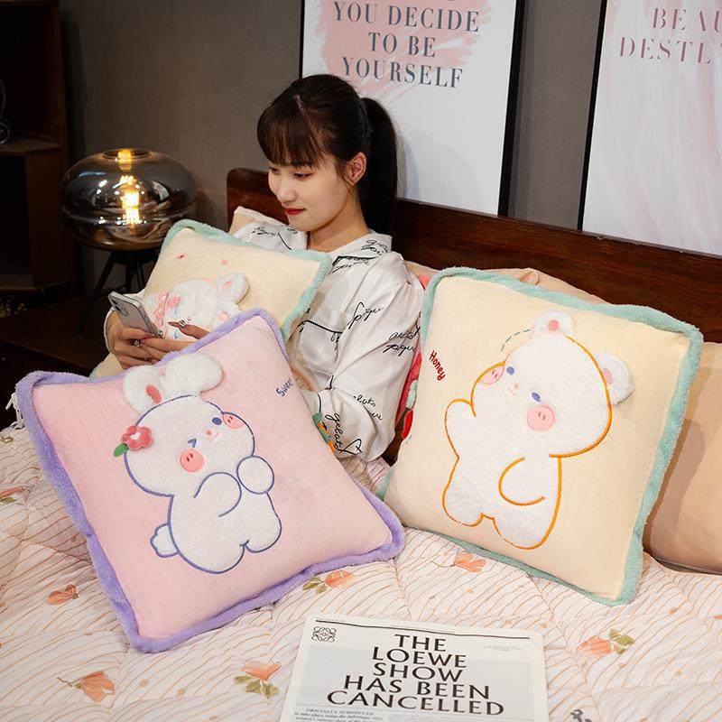 夏季冰丝抱枕被子两用车用载折叠靠枕办公室靠垫午睡枕毯子二合一,居家布艺,抱枕被,淘宝优惠券,粉丝福利购,淘宝优惠卷