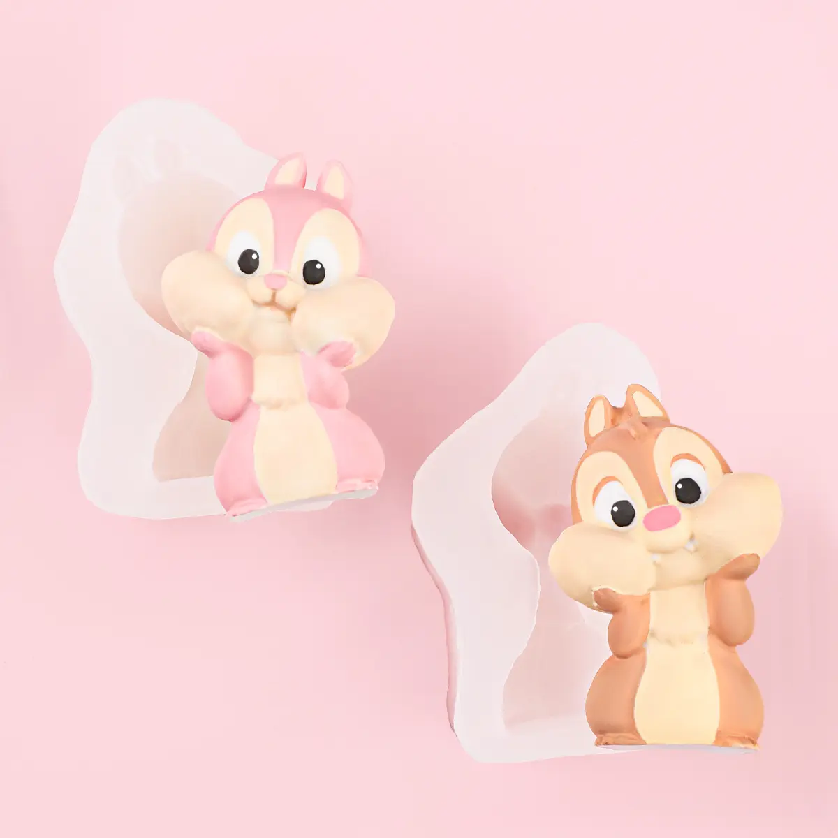 翻糖卡通主题松鼠蛋糕松果模装饰具滴胶石膏蜡烛