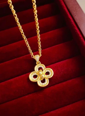 新中式沙金色蛇形十字架葫芦项链复古气质锁骨链轻奢高级感项饰女