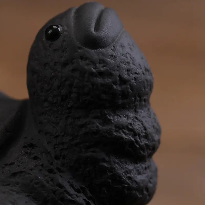 黑泥紫砂茶宠创意大头小乌龟茶盘摆件可养茶艺茶玩配件