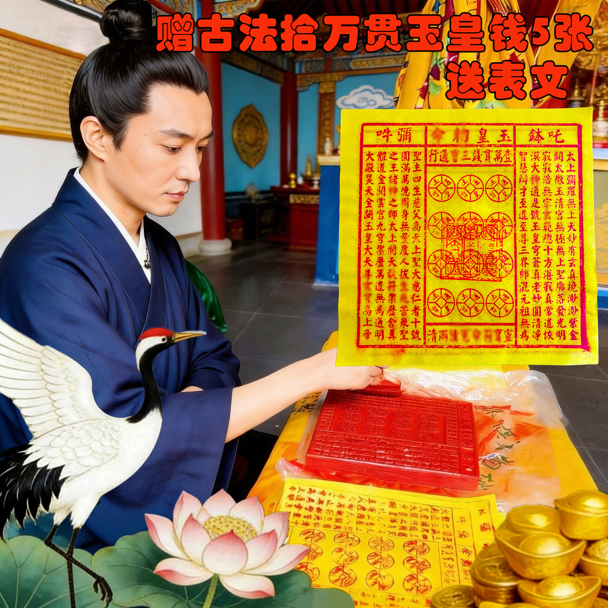 真品手工朱砂玉皇钱纸祭祀