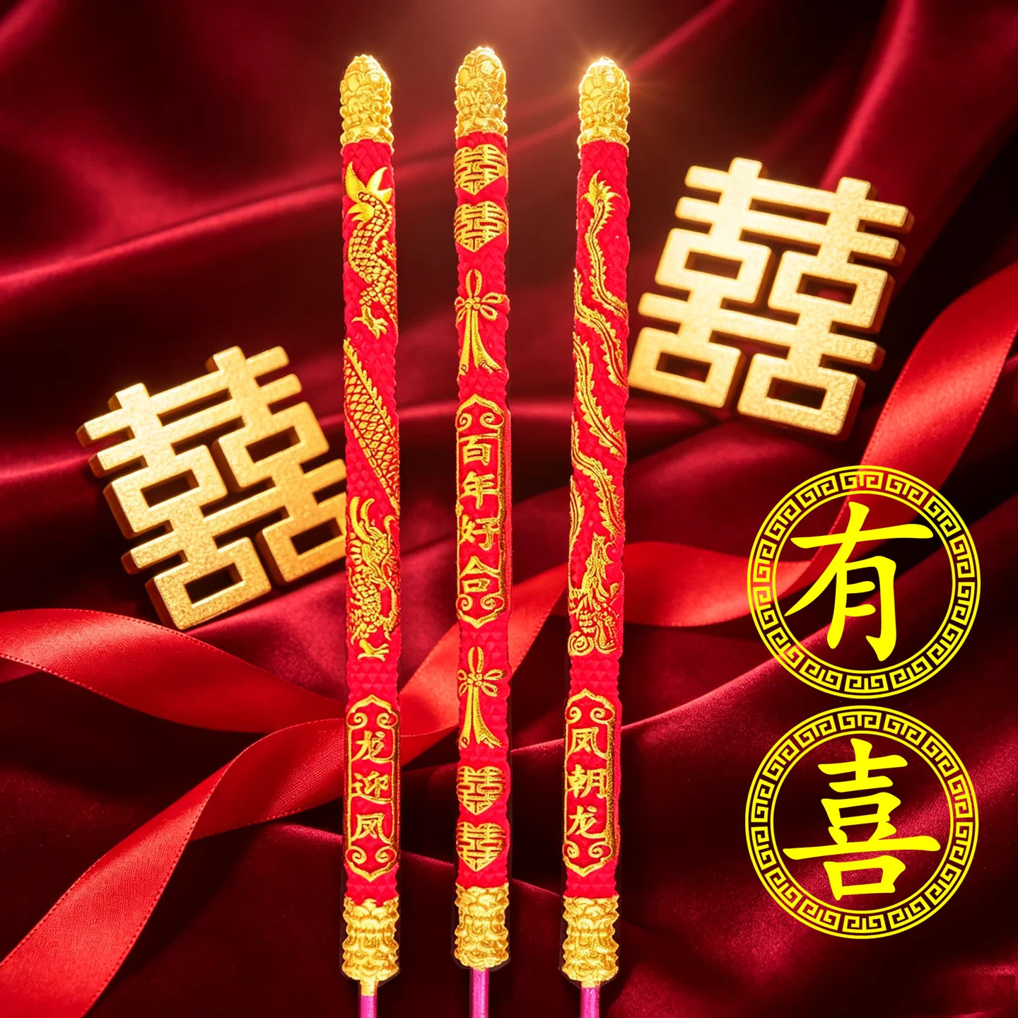 婚礼拜天地龙凤香烛喜事专用