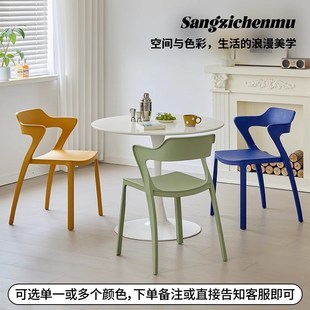 塑料餐椅家用加厚结实耐用餐桌椅简约家居餐厅P吃饭可叠放靠背椅