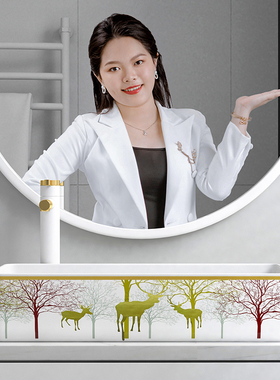 侧边偏孔下水台上盆阳台洗衣机柜上偏M口陶瓷洗衣槽水池脸盆