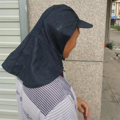 帆布牛仔披风帽男防尘帽子